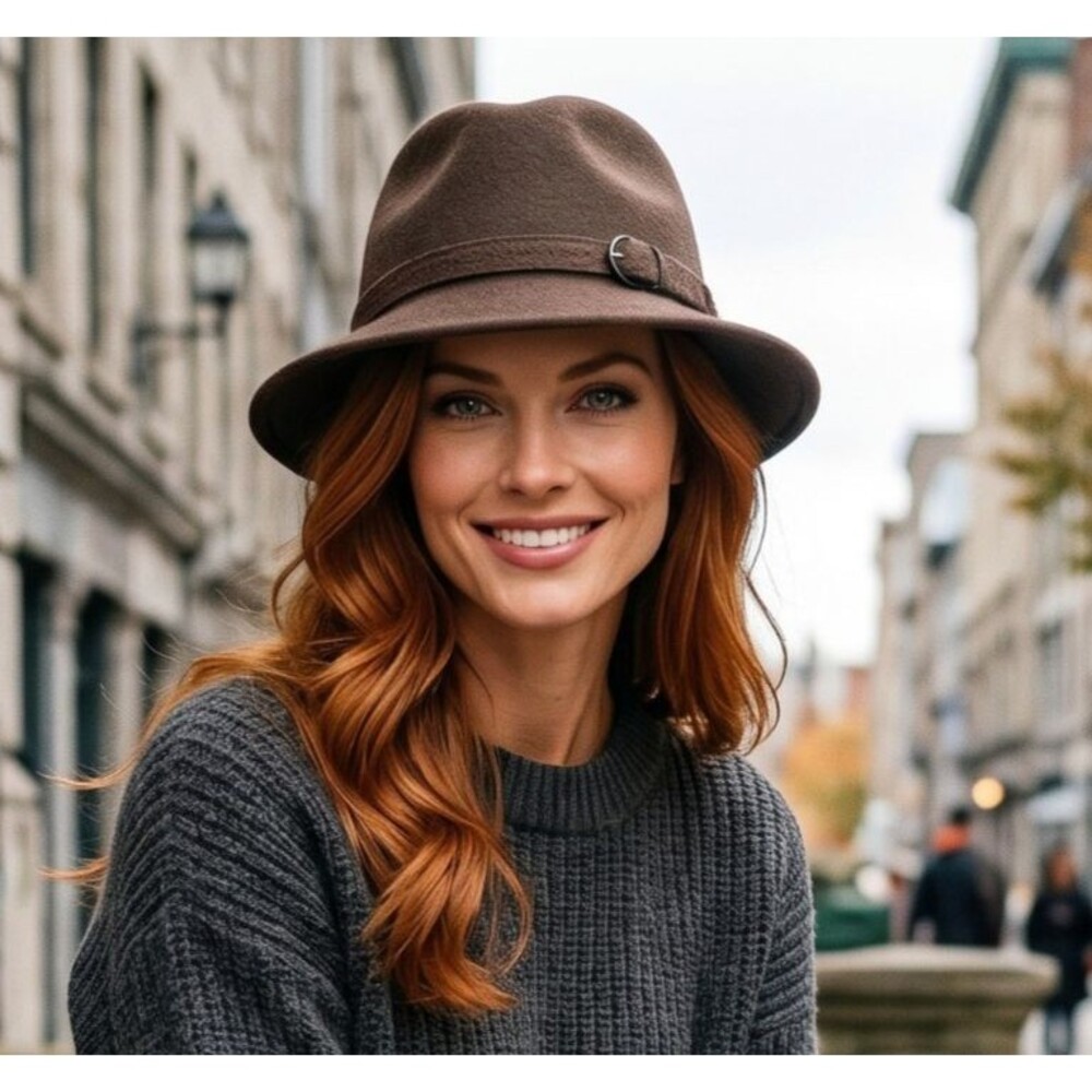 Vintage Lock & Co Hatters London Velour Fedora Hat Size Small Brown Fuzzy Trilby